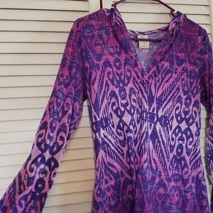 Ombre Purple Yoga Hooded Shirt